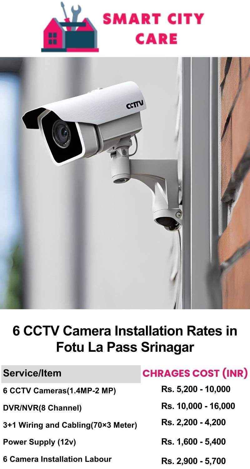 6 CCTV camera installation cost list in  Srinagar, Fotu La Pass