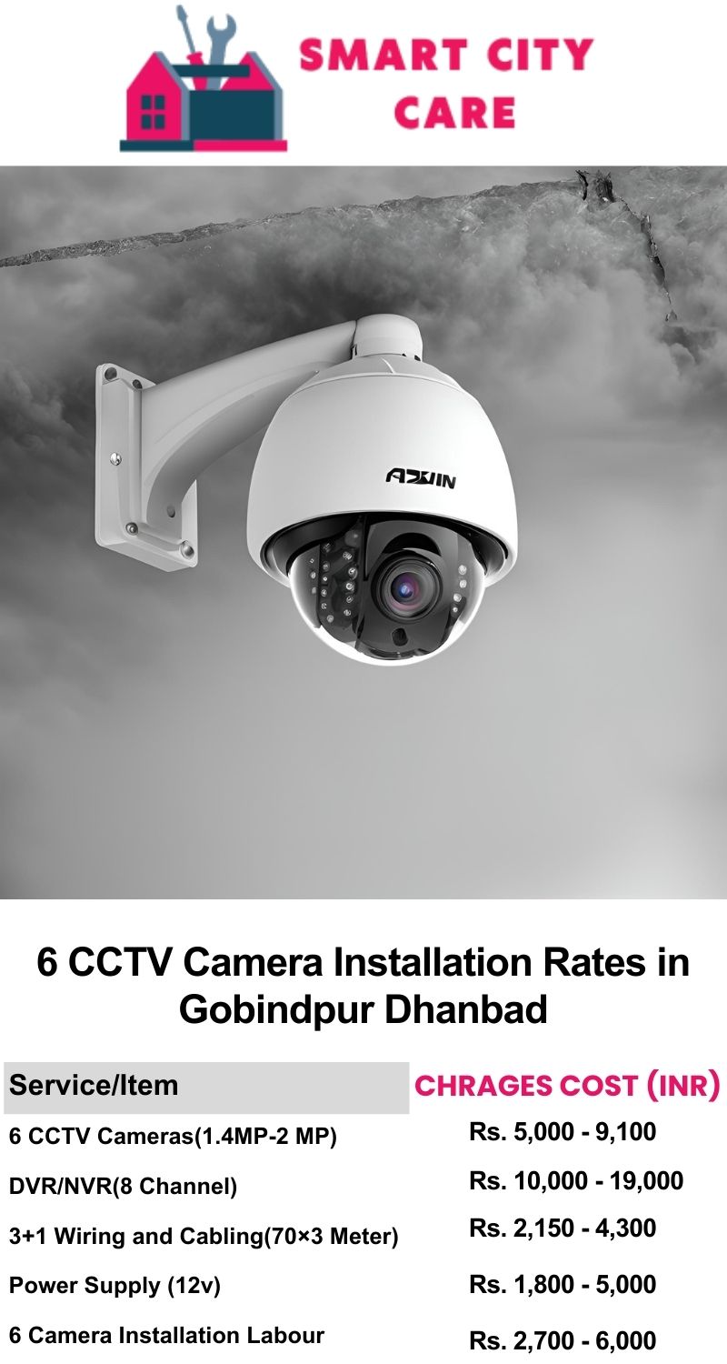 6 CCTV camera installation cost list in  Dhanbad, Gobindpur