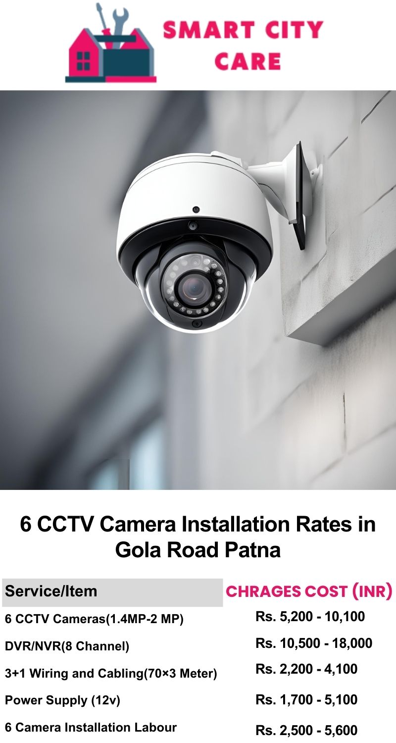 6 CCTV camera installation cost list in  Patna, Gola Road