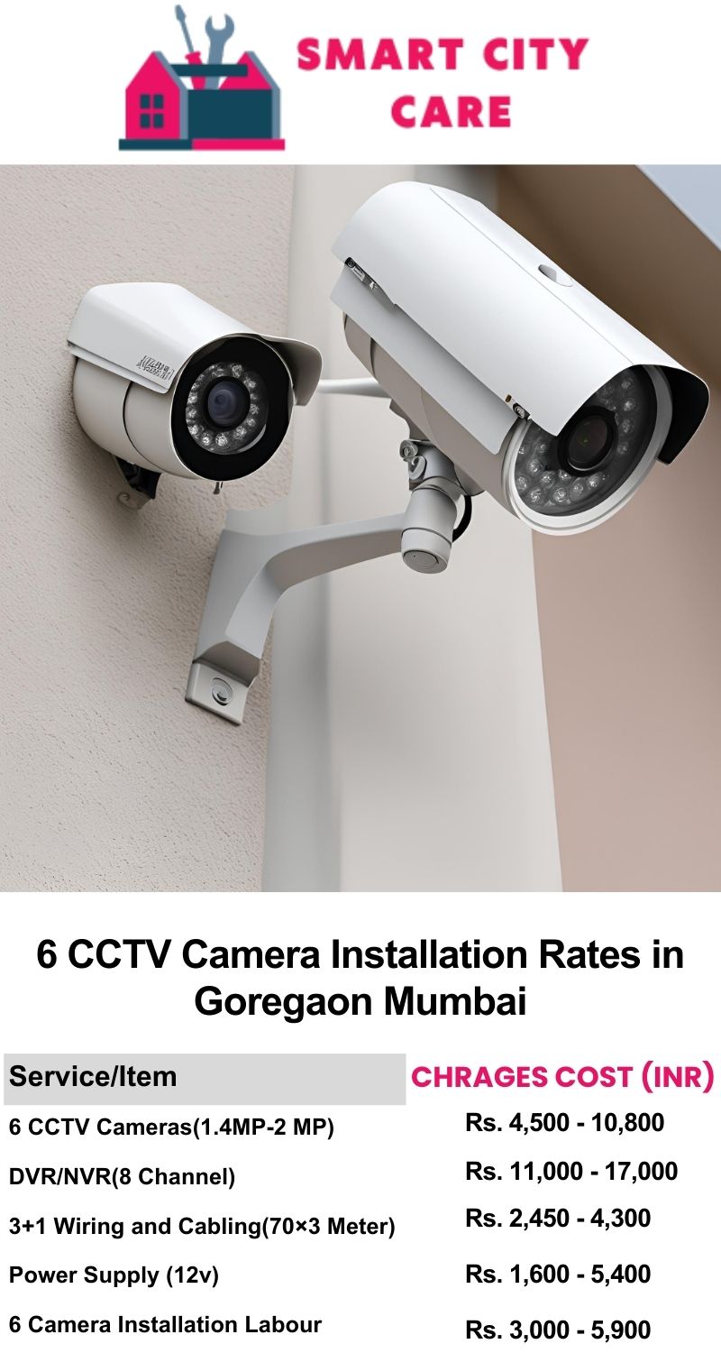 6 CCTV camera installation cost list in  Mumbai, Goregaon