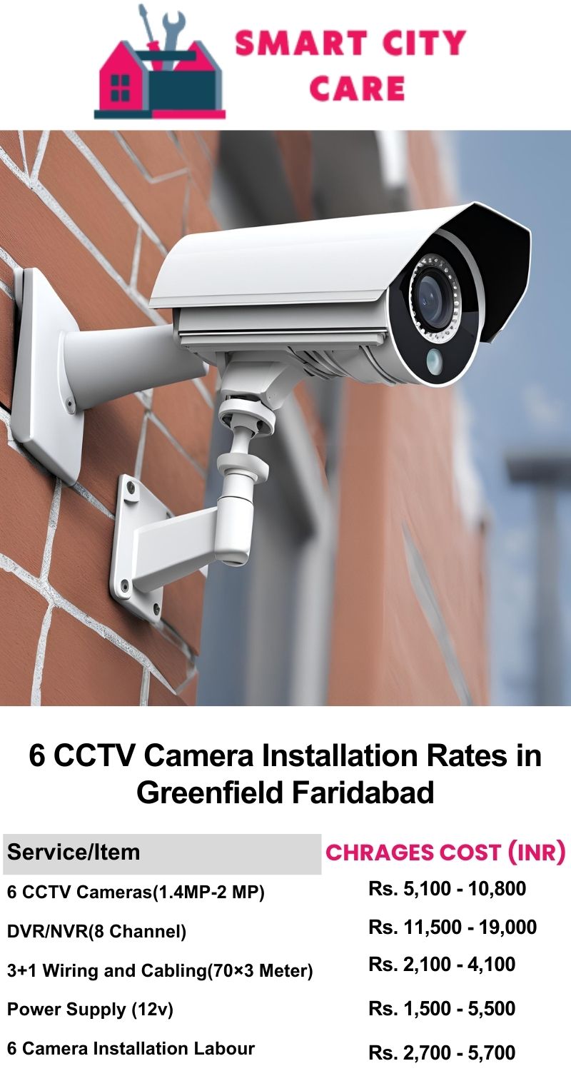 6 CCTV camera installation cost list in  Faridabad, Greenfield