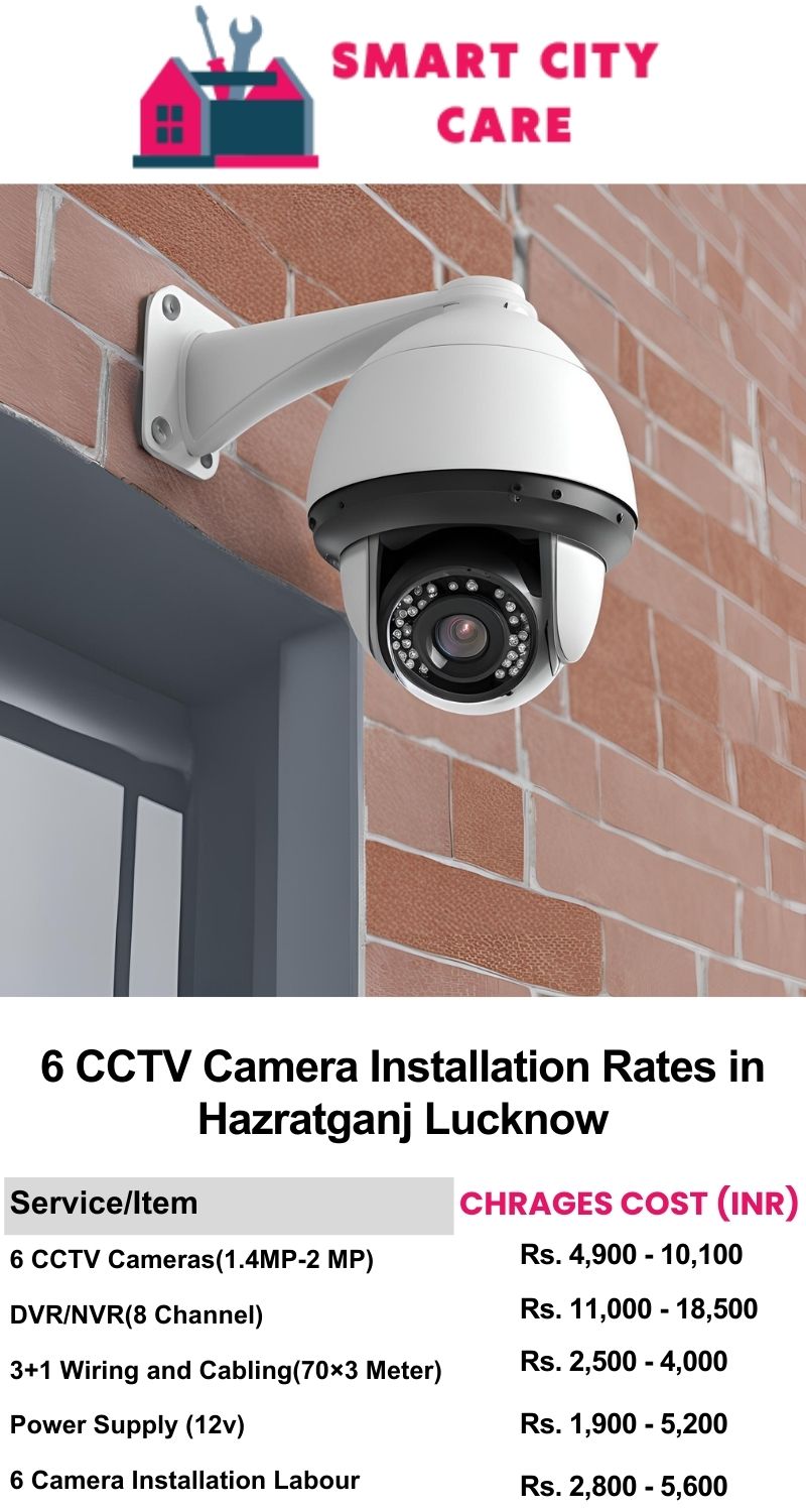 6 CCTV camera installation cost list in  Lucknow, Hazratganj