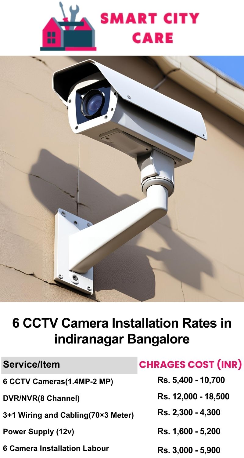 6 CCTV camera installation cost list in  Bangalore, Indiranagar