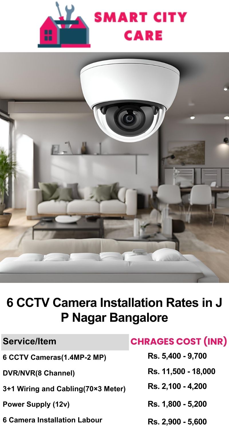 6 CCTV camera installation cost list in  Bangalore, J. P. Nagar