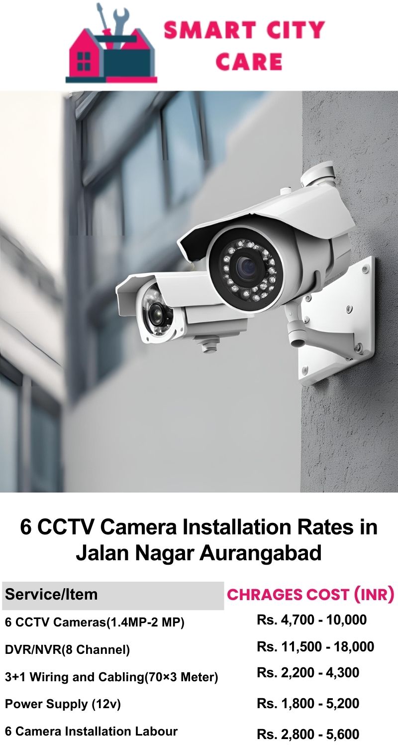 6 CCTV camera installation cost list in  Aurangabad, Jalan Nagar