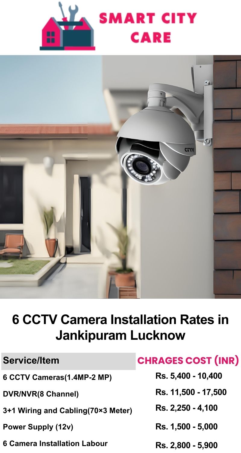 6 CCTV camera installation cost list in  Lucknow, Jankipuram