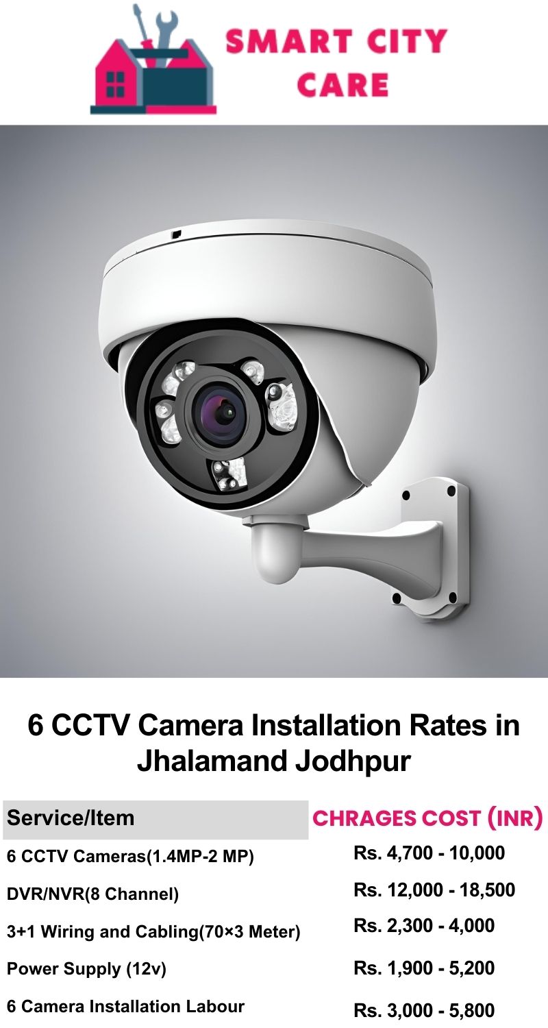 6 CCTV camera installation cost list in  Jodhpur, Jhalamand