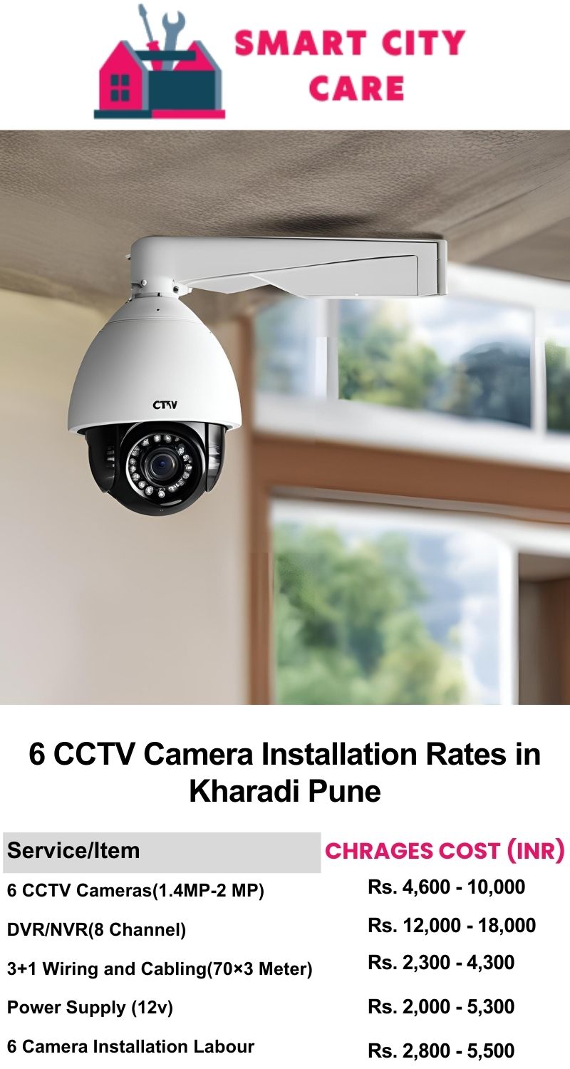 6 CCTV camera installation cost list in  Pune, Kharadi