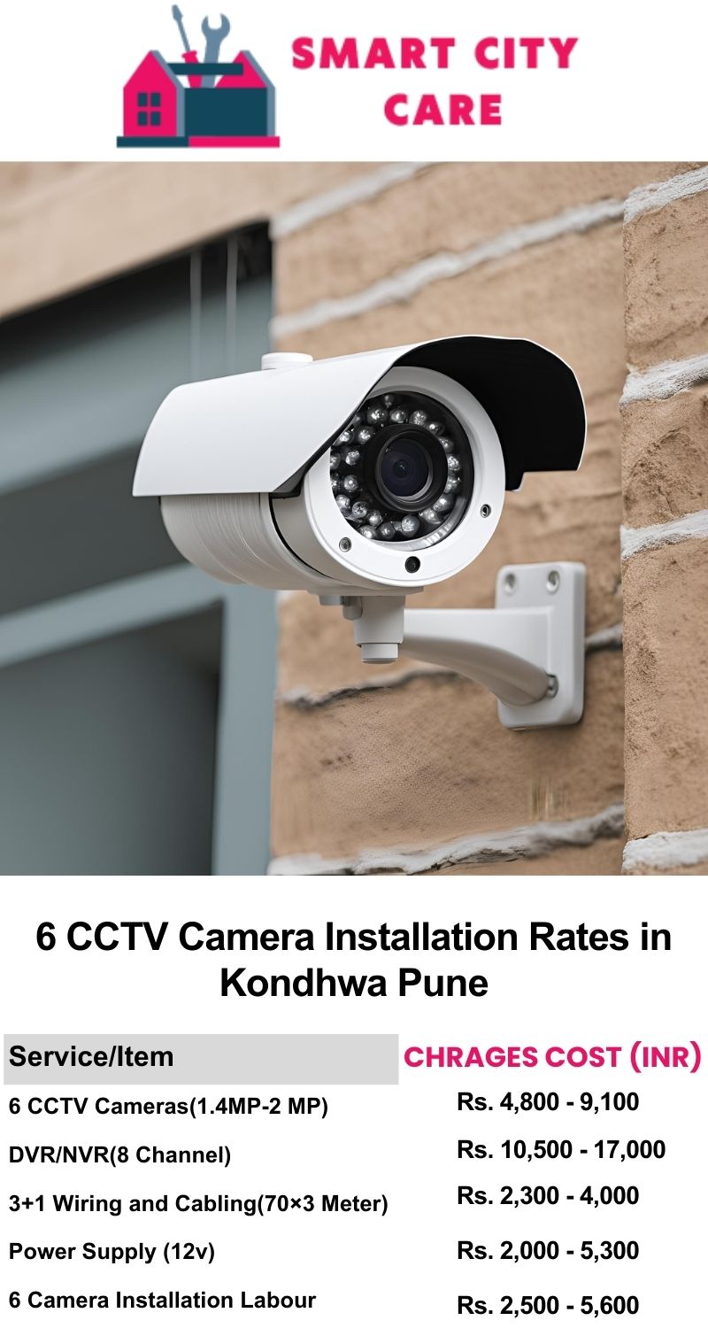 6 CCTV camera installation cost list in  Pune, Kondhwa