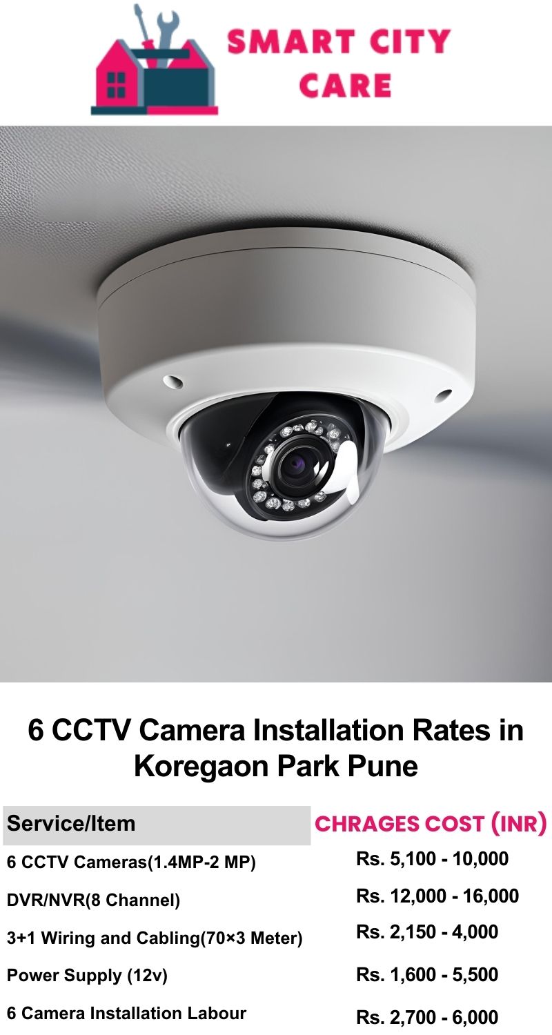 6 CCTV camera installation cost list in  Pune, Koregaon Park