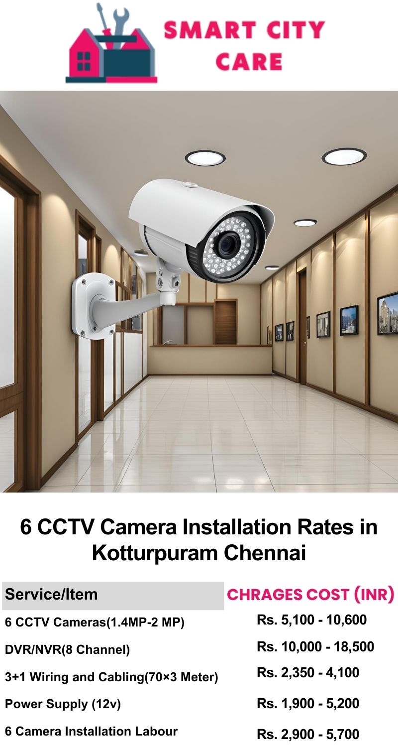 6 CCTV camera installation cost list in  Chennai, Kotturpuram