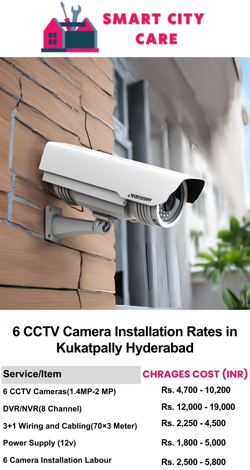 6 CCTV camera installation cost list in  Hyderabad, Kukatpally