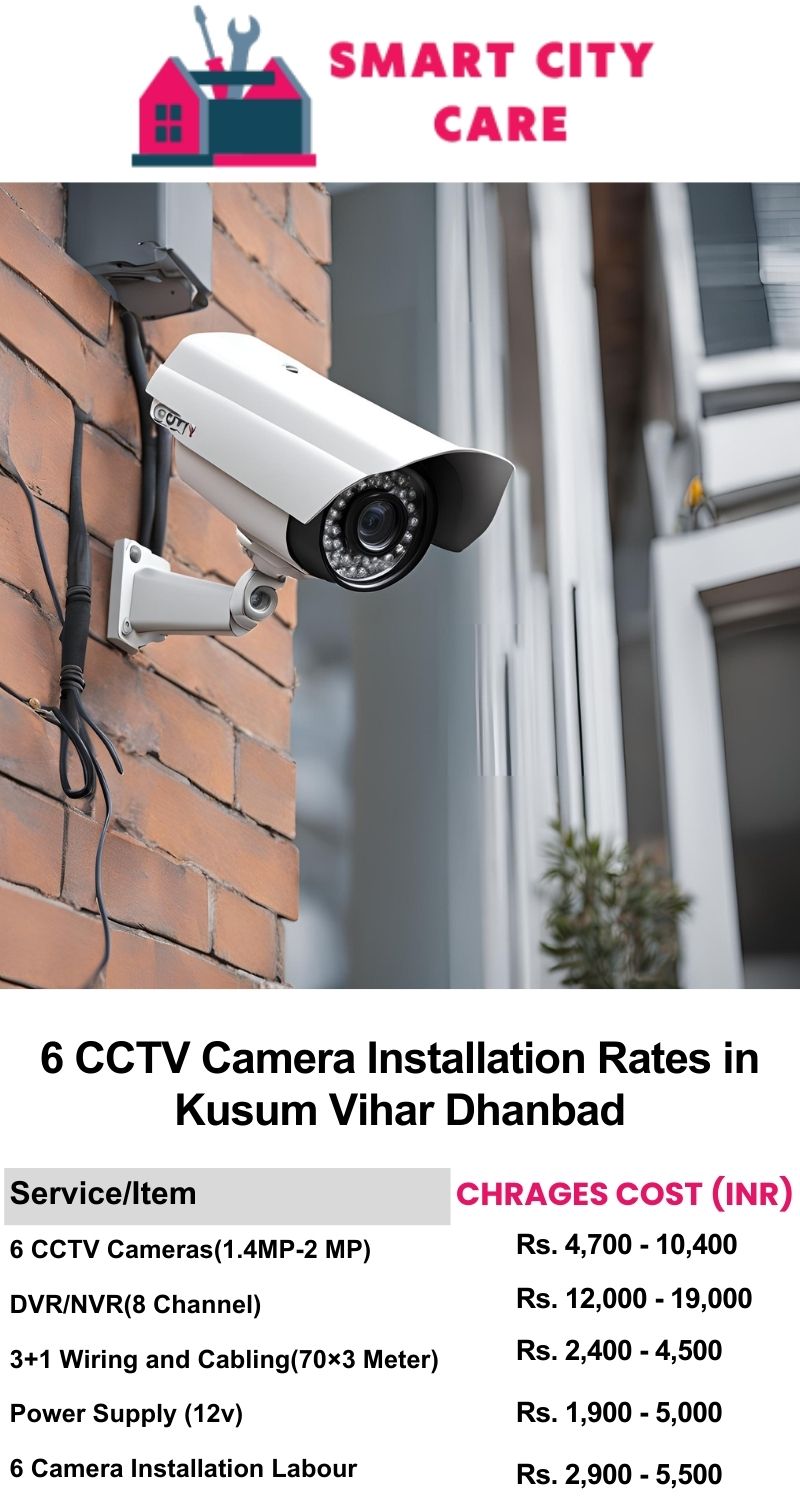 6 CCTV camera installation cost list in  Dhanbad, Kusum Vihar