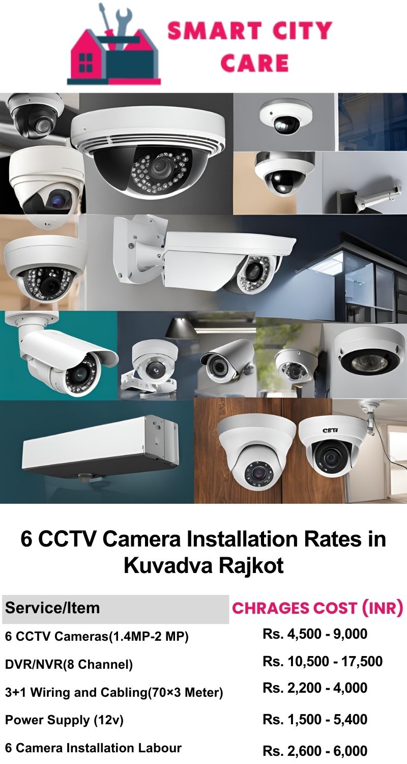 6 CCTV camera installation cost list in  Rajkot, Kuvadva
