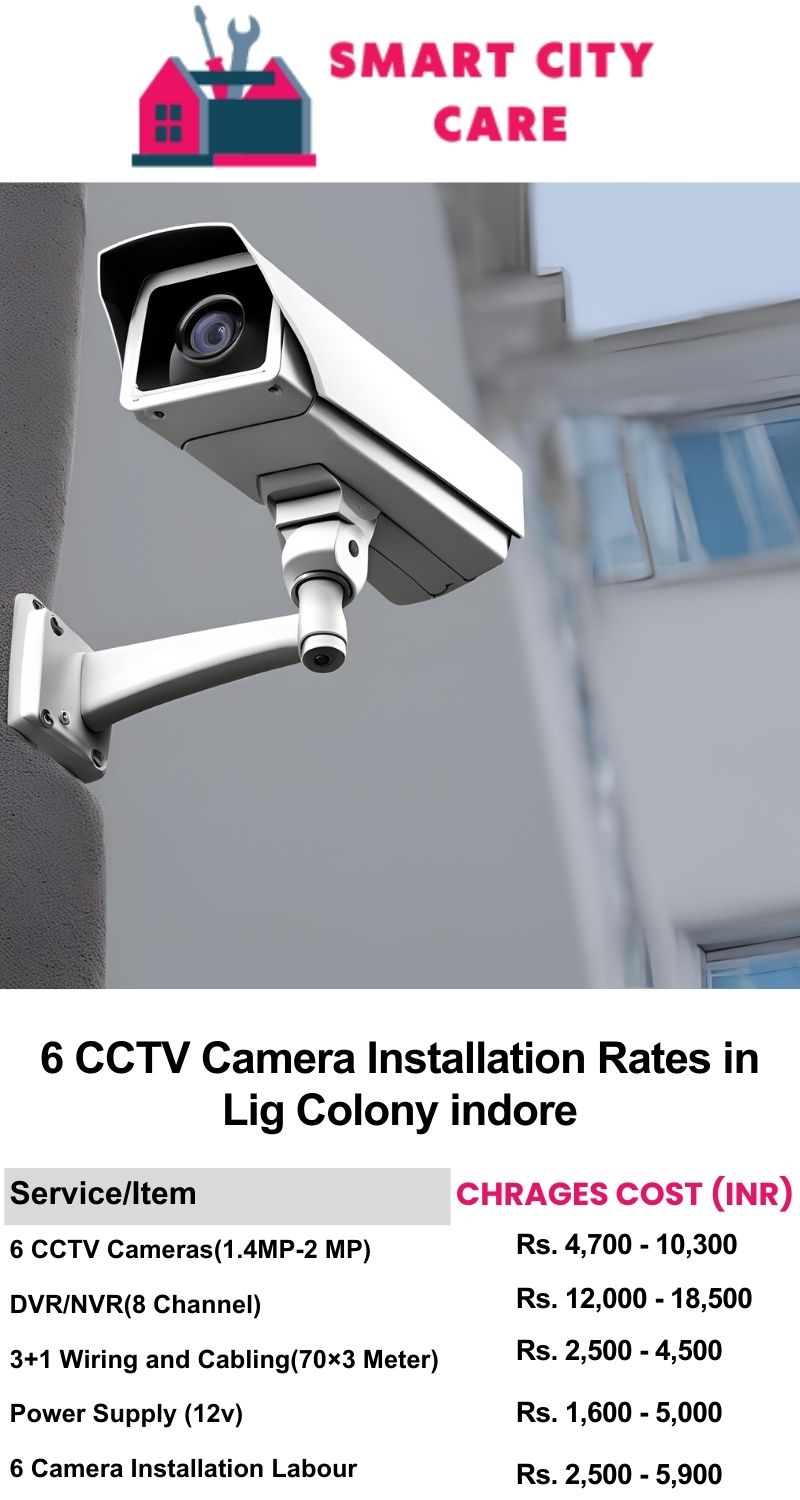 6 CCTV camera installation cost list in  Indore, LIG Colony