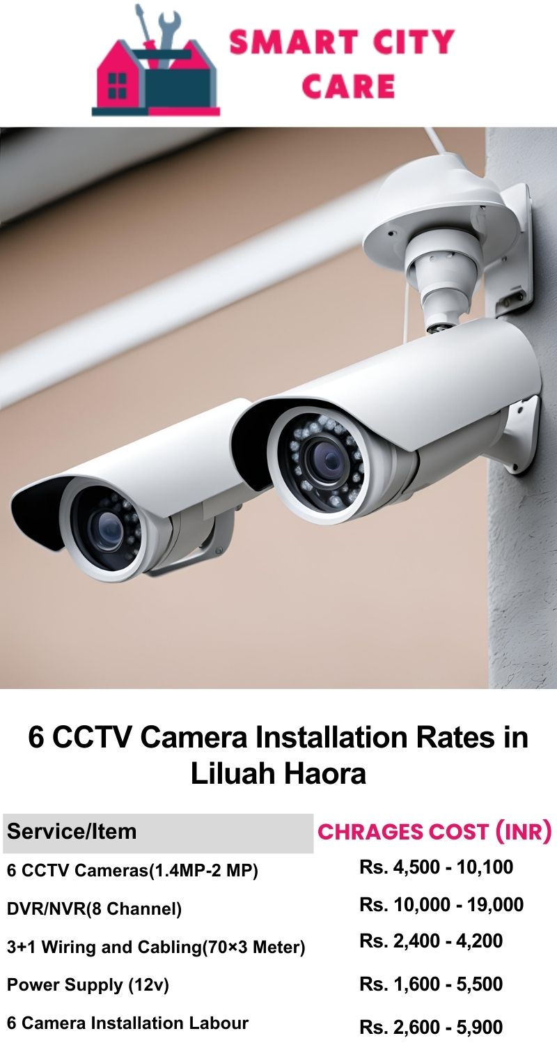 6 CCTV camera installation cost list in  Haora, Liluah