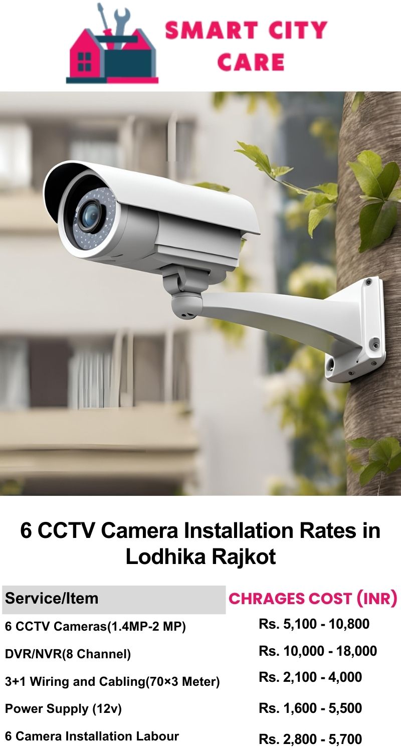 6 CCTV camera installation cost list in  Rajkot, Lodhika