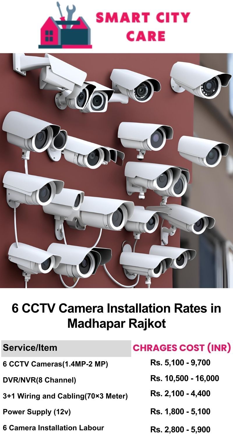 6 CCTV camera installation cost list in  Rajkot, Madhapar