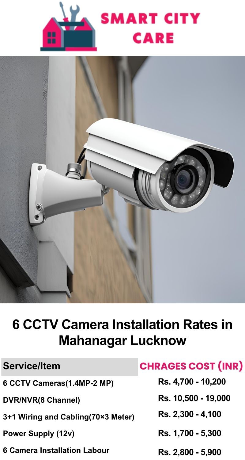 6 CCTV camera installation cost list in  Lucknow, Mahanagar