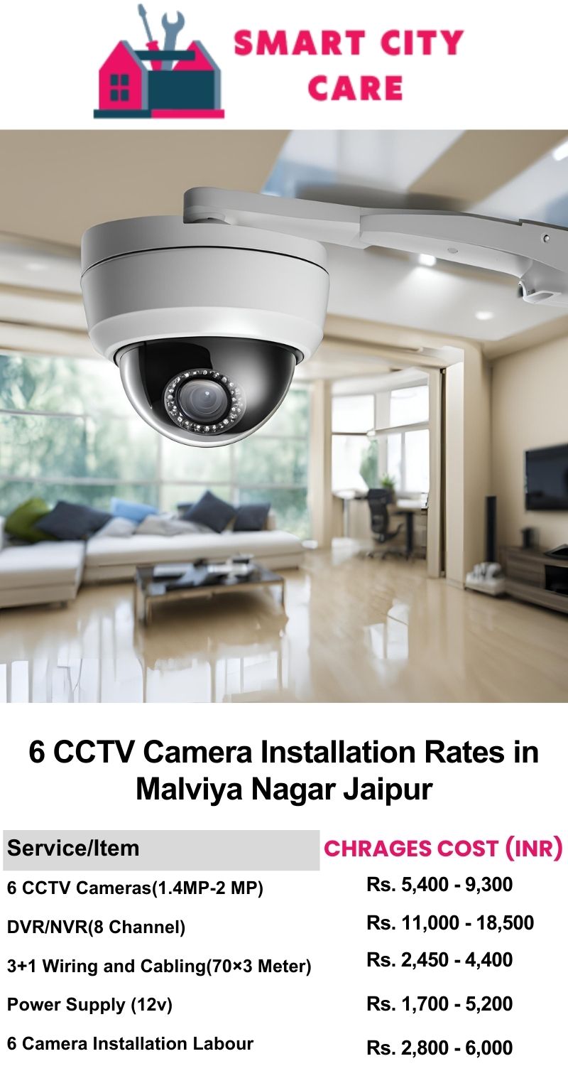 6 CCTV camera installation cost list in  Jaipur, Malviya Nagar