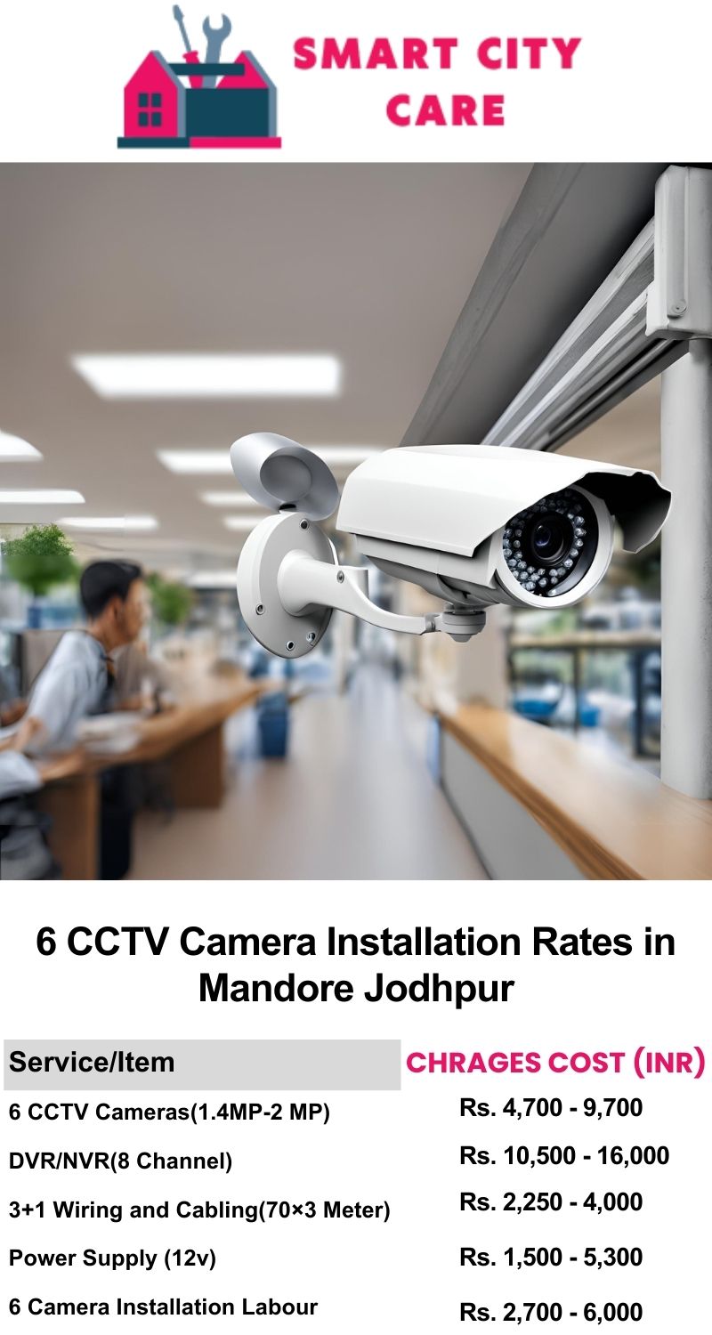 6 CCTV camera installation cost list in  Jodhpur, Mandore