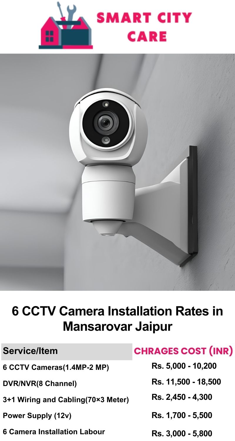 6 CCTV camera installation cost list in  Jaipur, Mansarovar