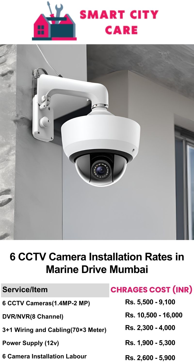 6 CCTV camera installation cost list in  Mumbai, Marine Drive