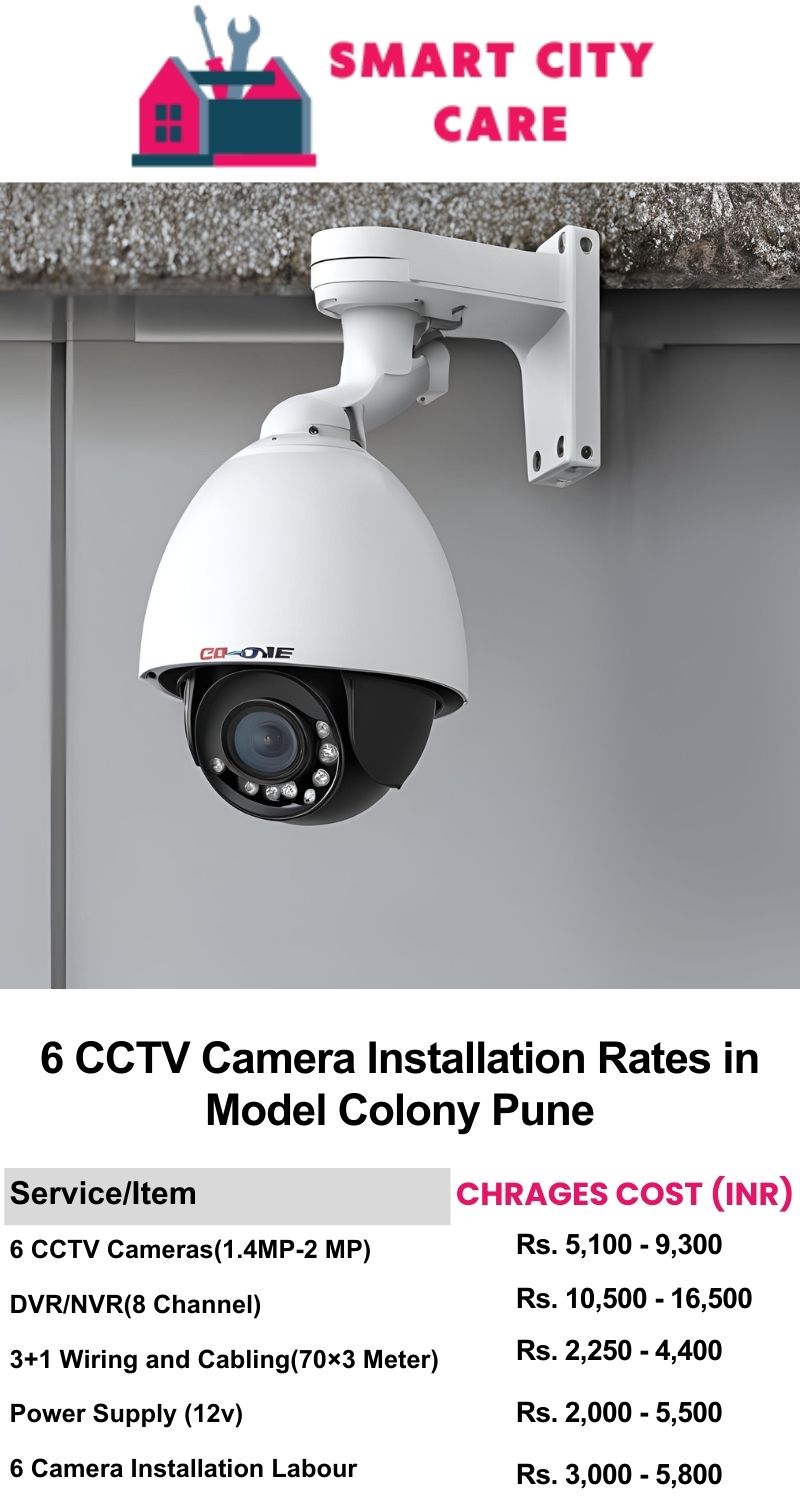 6 CCTV camera installation cost list in  Pune, Model Colony