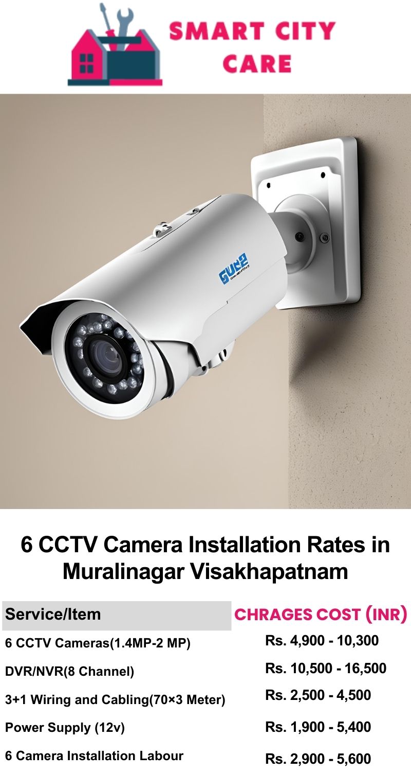 6 CCTV camera installation cost list in  Visakhapatnam, Muralinagar