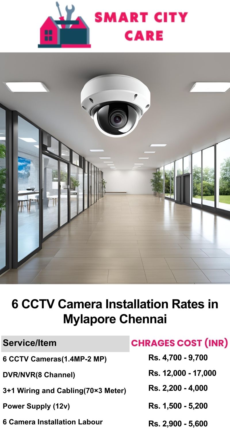 6 CCTV camera installation cost list in  Chennai, Mylapore