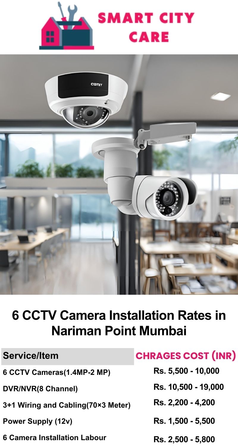 6 CCTV camera installation cost list in  Mumbai, Nariman Point