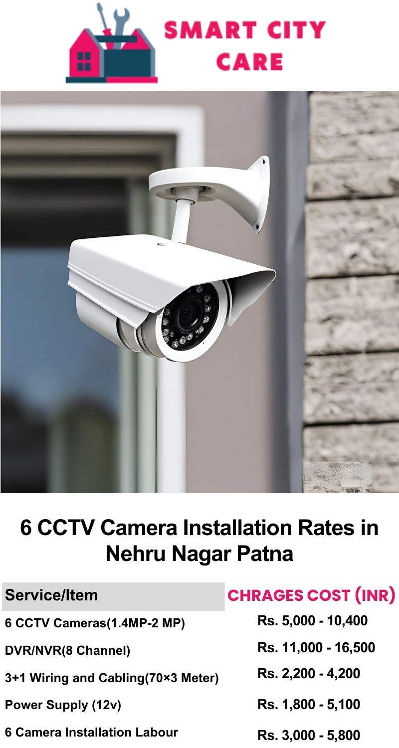 6 CCTV camera installation cost list in  Patna, Nehru Nagar