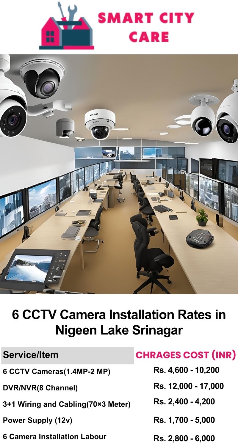 6 CCTV camera installation cost list in  Srinagar, Nigeen Lake