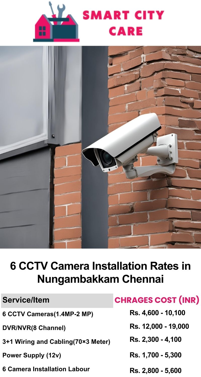 6 CCTV camera installation cost list in  Chennai, Nungambakkam