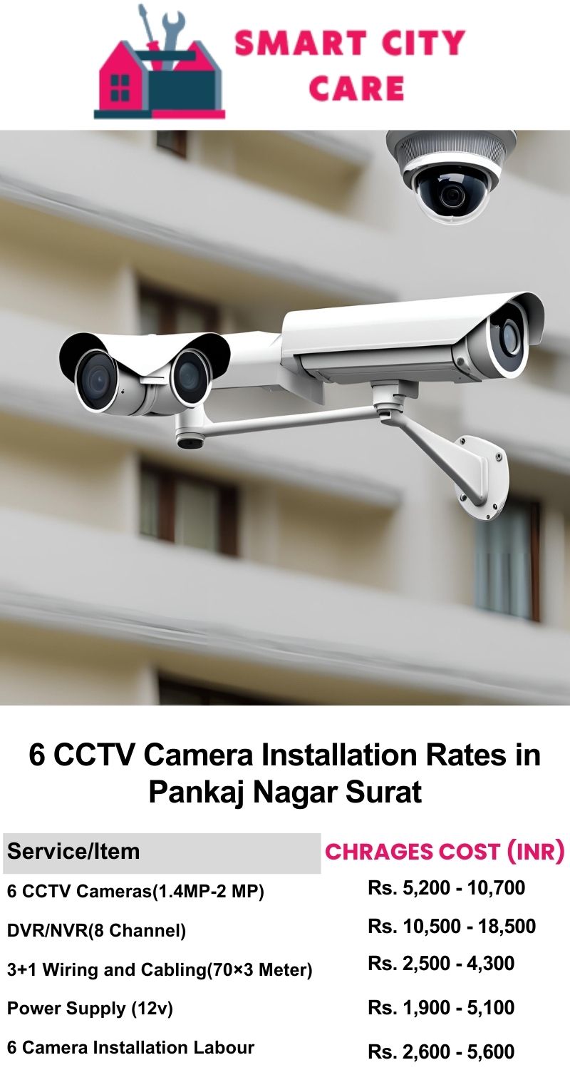 6 CCTV camera installation cost in Pankaj Nagar