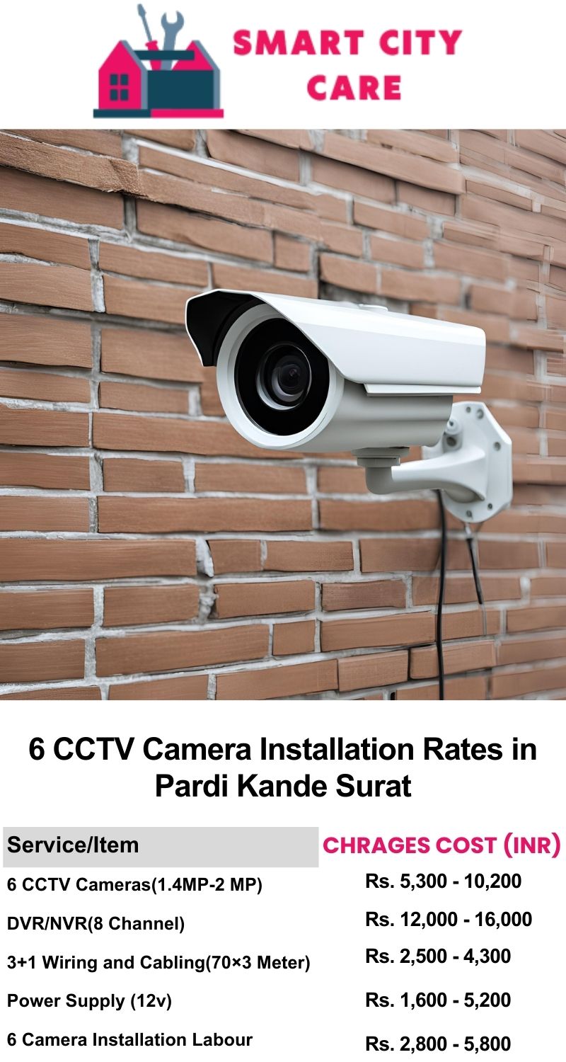 6 CCTV camera installation cost in Pardi Kande