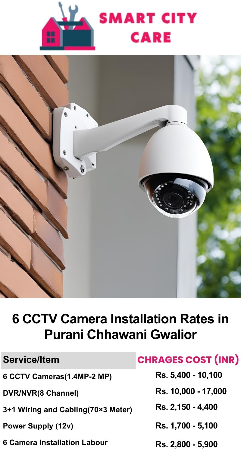 6 CCTV camera installation cost list in  Gwalior, Purani Chhawani