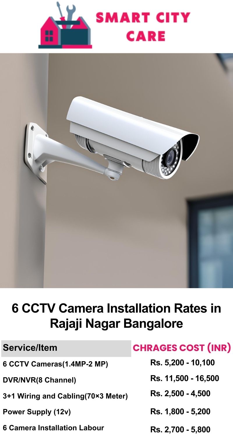 6 CCTV camera installation cost list in  Bangalore, Rajaji Nagar