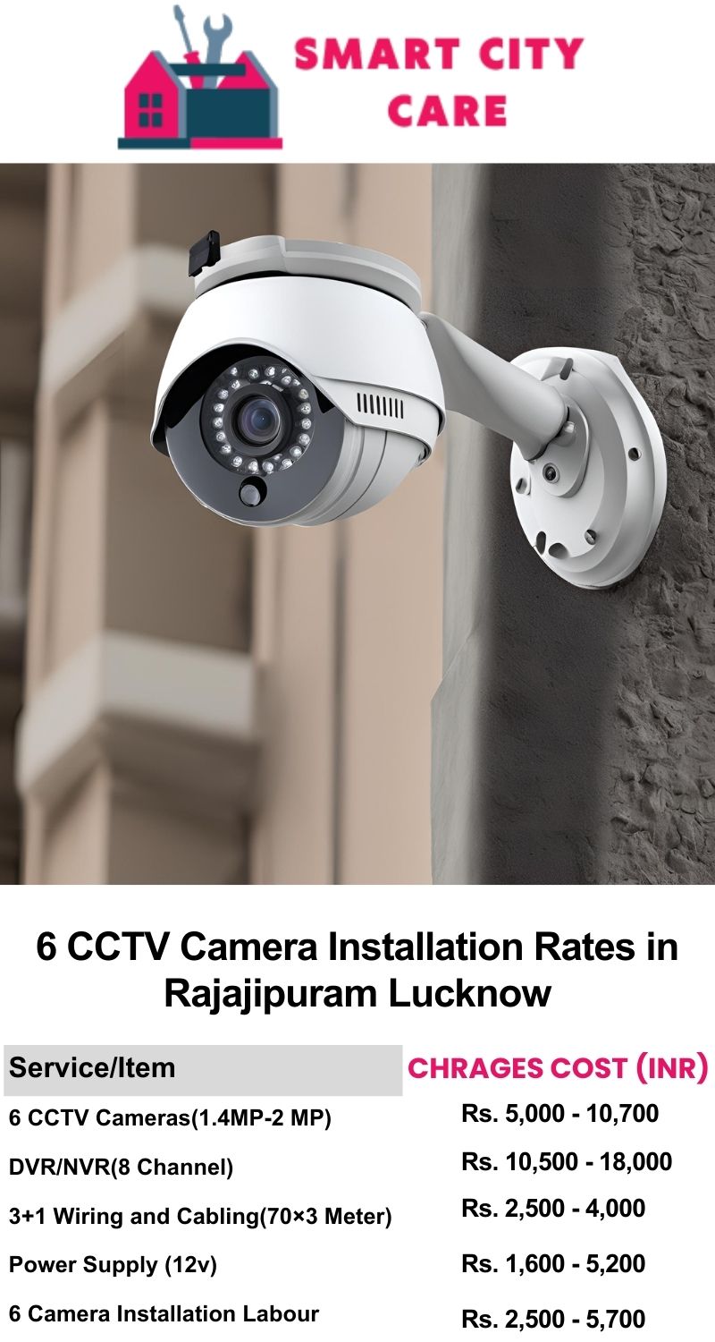 6 CCTV camera installation cost list in  Lucknow, Rajajipuram