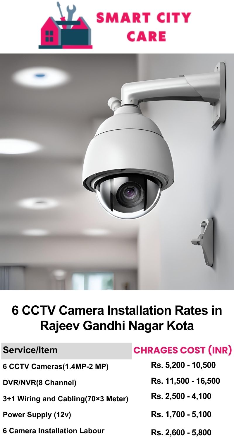 6 CCTV camera installation cost list in  Kota, Rajeev Gandhi Nagar