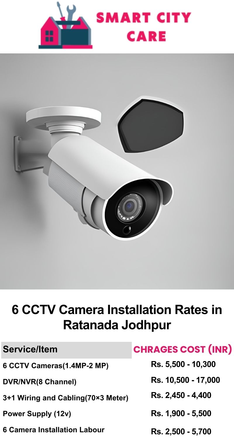 6 CCTV camera installation cost list in  Jodhpur, Ratanada