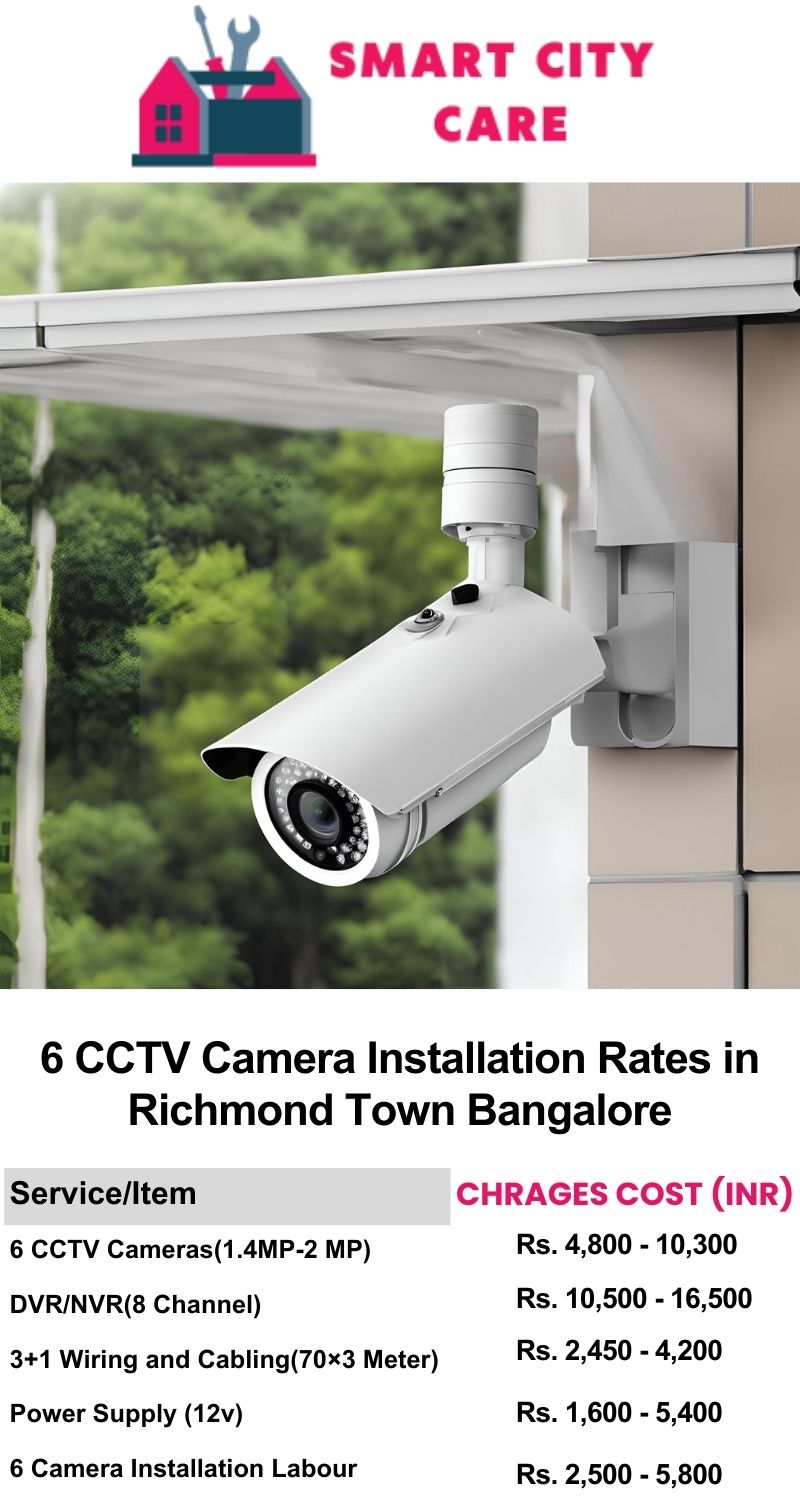 6 CCTV camera installation cost list in  Bangalore, Richmond Town