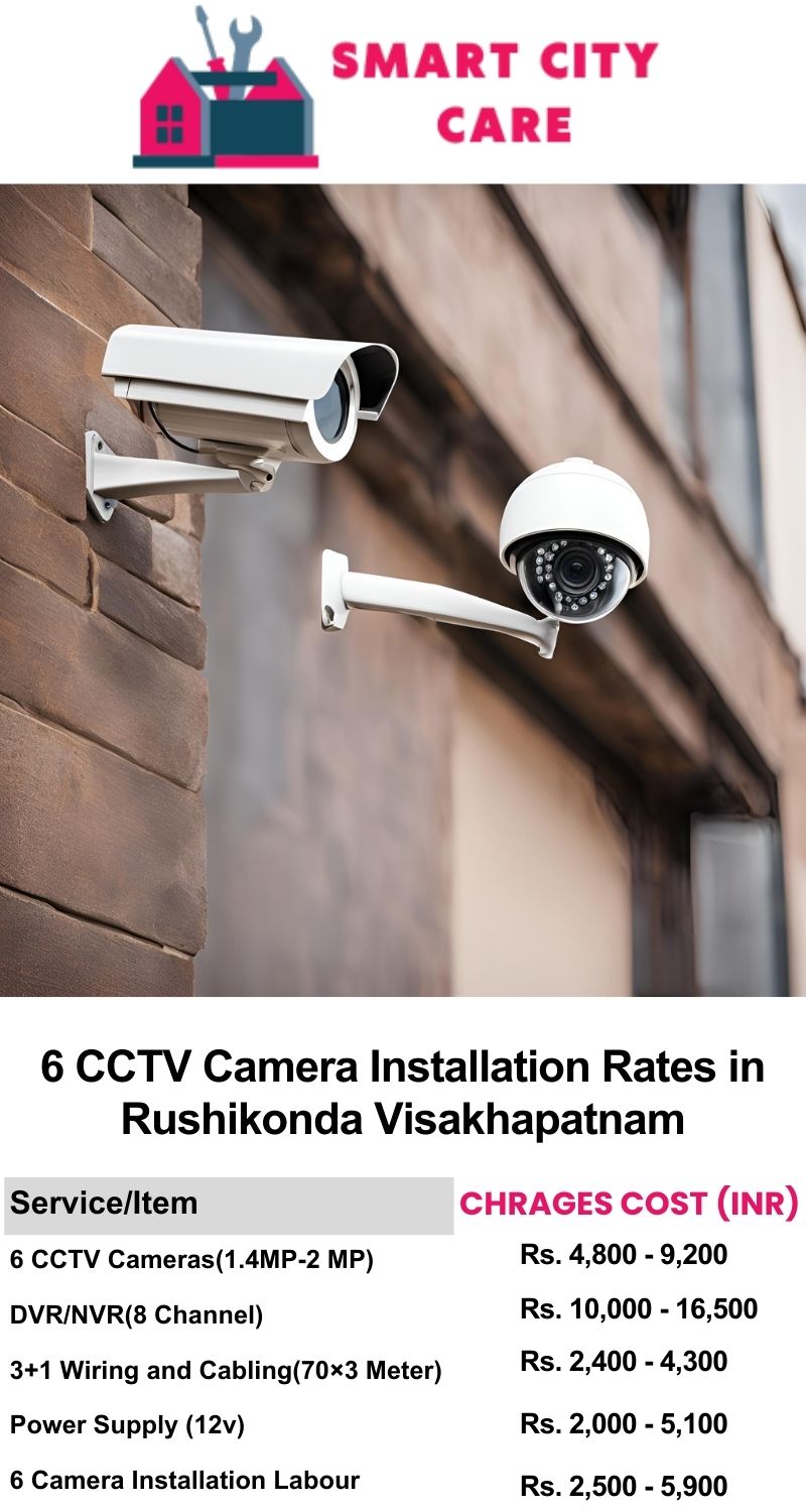 6 CCTV camera installation cost list in  Visakhapatnam, Rushikonda