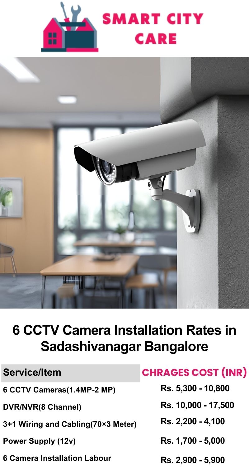 6 CCTV camera installation cost list in  Bangalore, Sadashivanagar