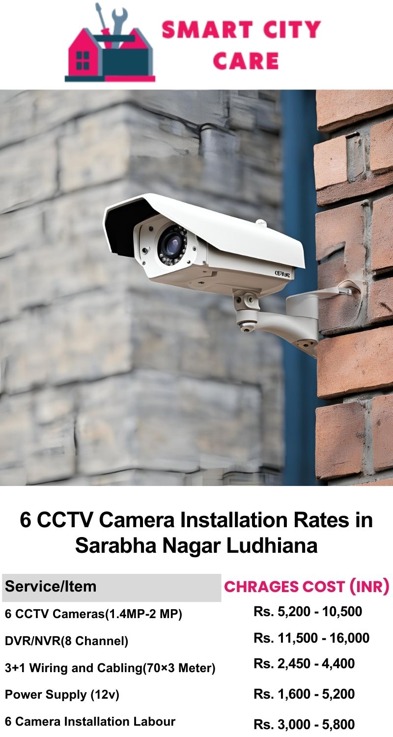 6 CCTV camera installation cost list in  Ludhiana, Sarabha Nagar