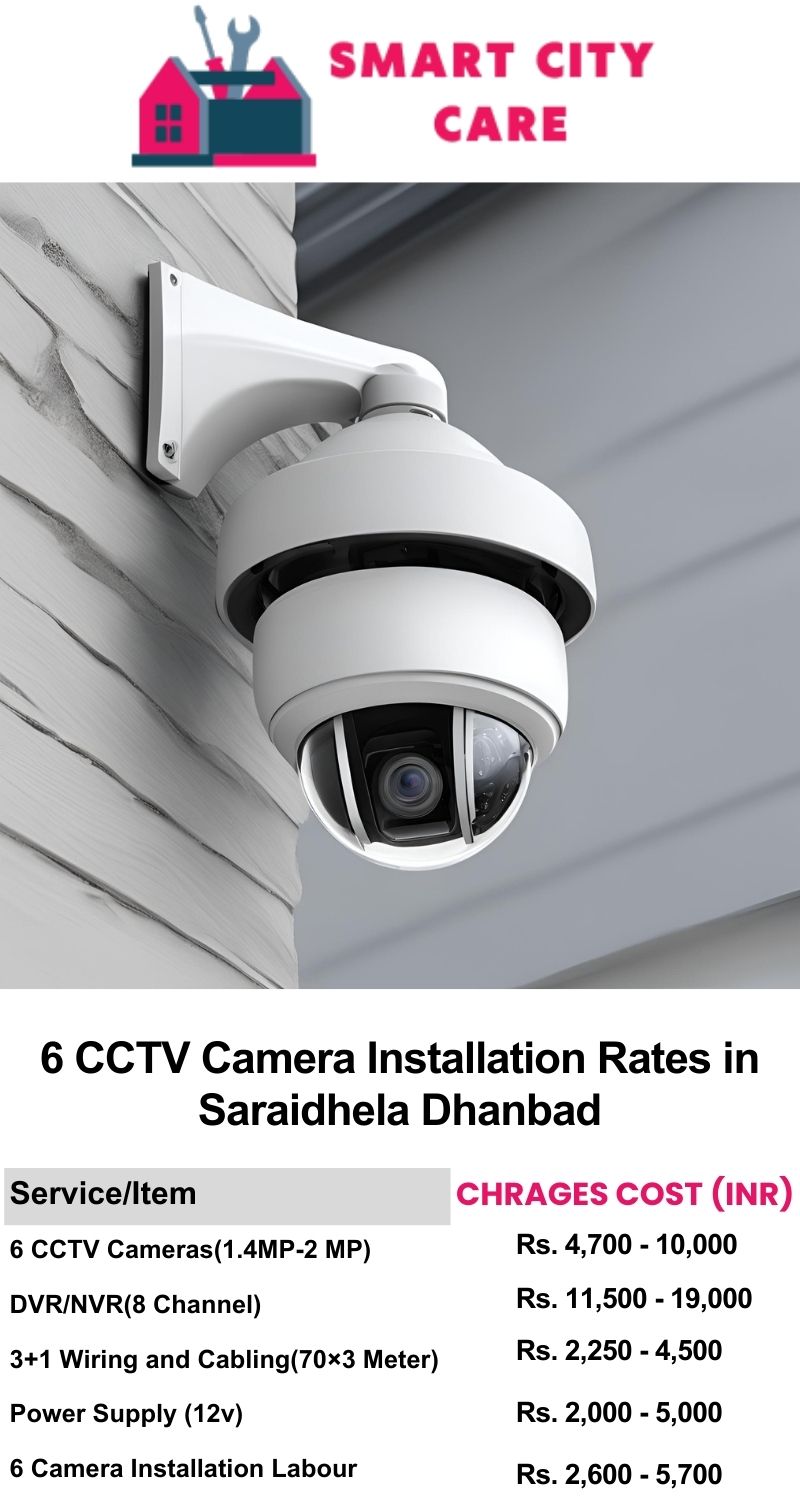 6 CCTV camera installation cost list in  Dhanbad, Saraidhela
