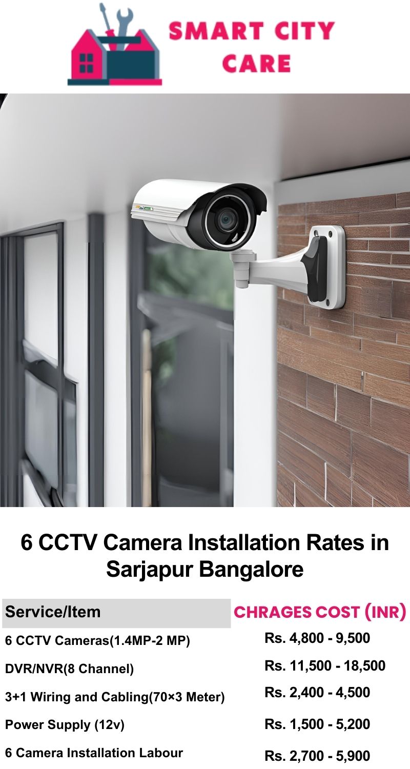 6 CCTV camera installation cost list in  Bangalore, Sarjapur