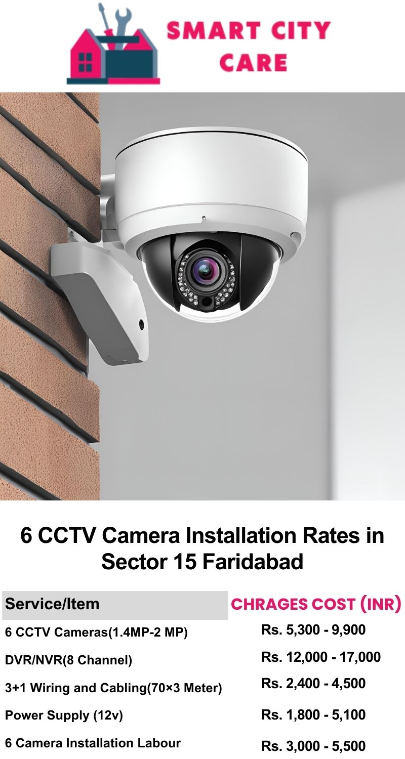 6 CCTV camera installation cost list in  Faridabad, Sector 15