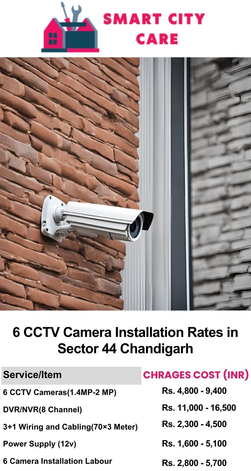 6 CCTV camera installation cost list in  Chandigarh, Sector 44