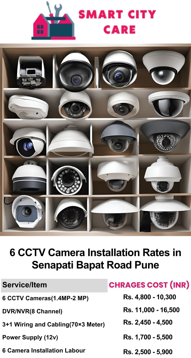 6 CCTV camera installation cost list in  Pune, Senapati Bapat Road